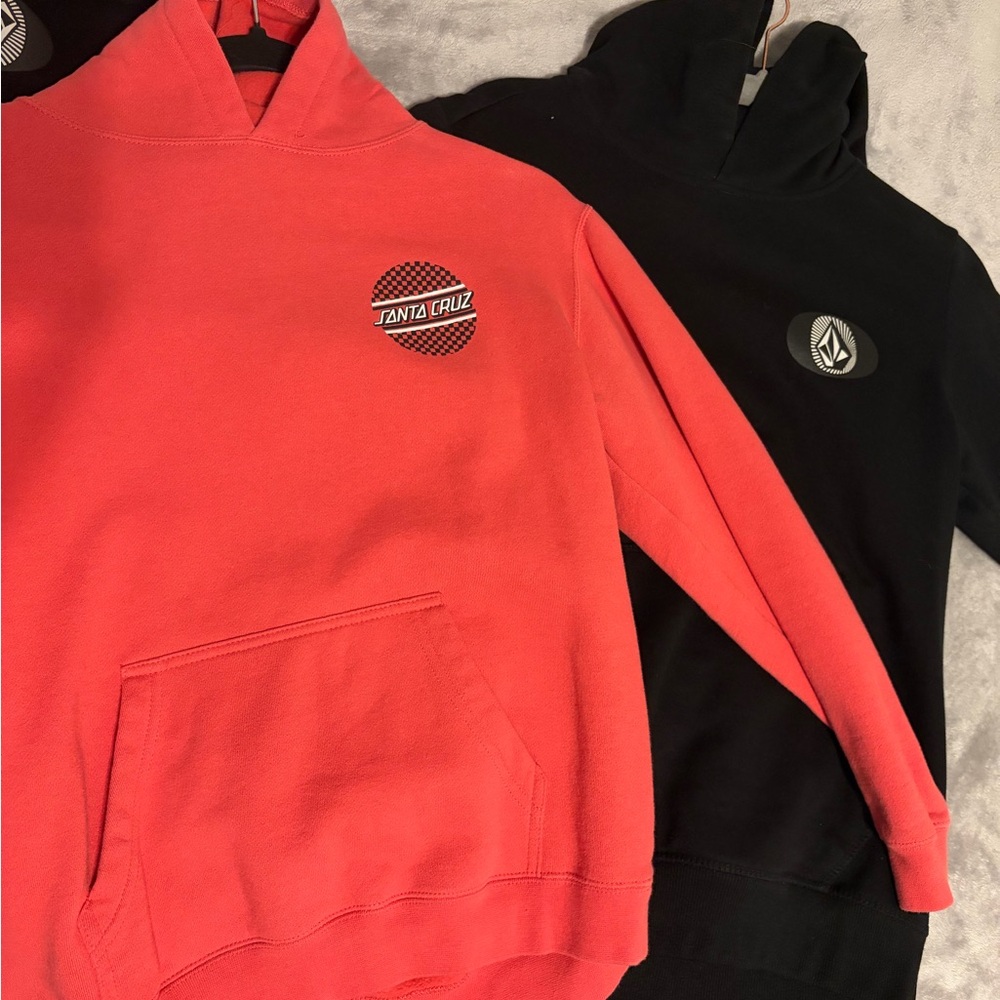 Santa Cruz Skateboards Red and Black Kids Hoodies